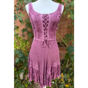 Rebellion Dusty Rose Fairy Core Whimsical Dress Women’s Size L